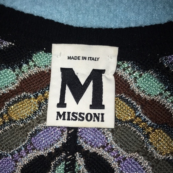 𝅺MISSONI vintage multi colored lined cap sleeves dress tiny mended flaw size 6 - Picture 4 of 12